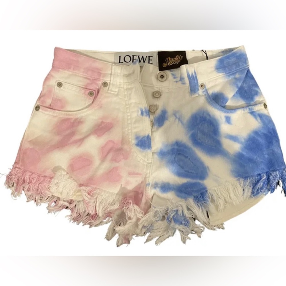Loewe tie dye denim shorts